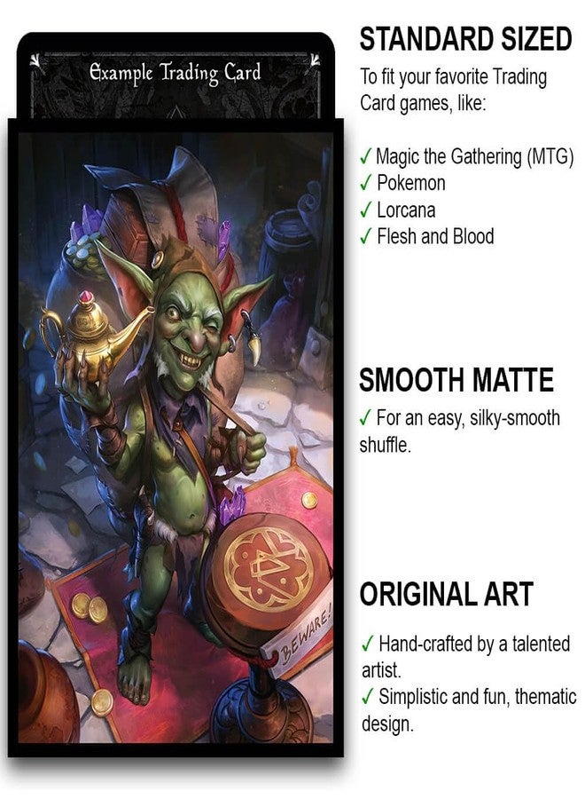 Fantasy North - Pik - Goblin Treasure Hoarder - 100 Smooth Matte TCG Trading Card Sleeves - Fits Magic MTG Commander Pokemon and Other Card Games - Playing Card Sleeves (FN145S) - Image 2